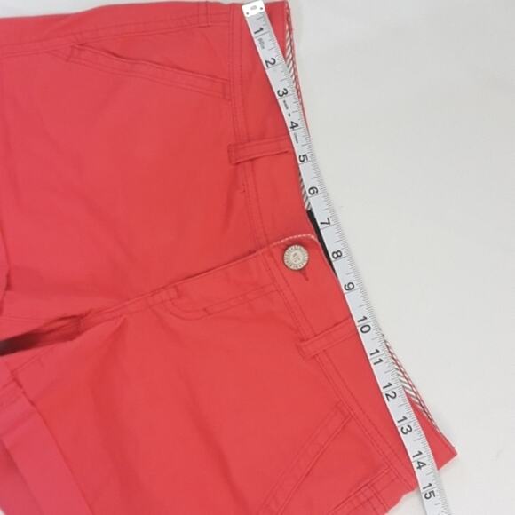 Aeropostale Womens Sz 0 Midi Twill 4'' Inseam Cuffed Low Rise Orange Shorts - Picture 8 of 13
